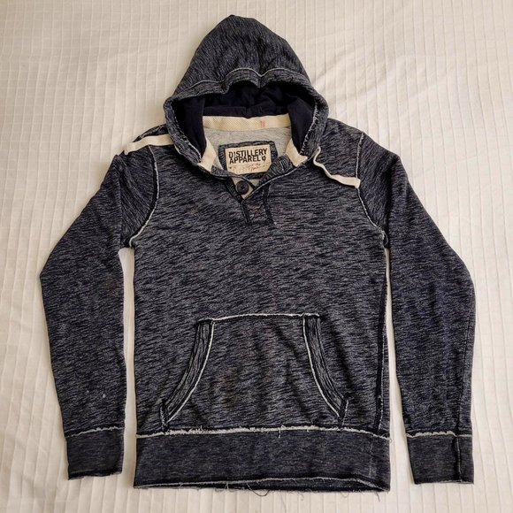 Distillery Apparel grey distressed look hoodie. Size S - Picture 1 of 3